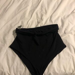 Mara Hoffman black high waist bikini bottoms L